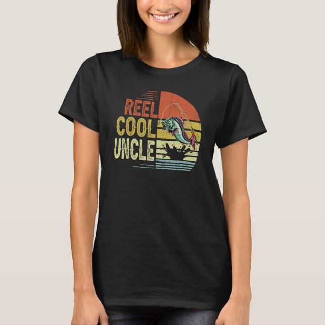 Cooler Onkel Angeln Vintag Retro Vatertag T-Shirt (Vorderseite)