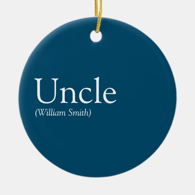 Cooler Onkel, funktionale Definition Modernes Blau Keramik Ornament (Vorne)
