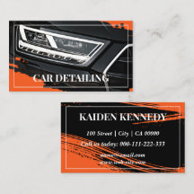 Cooler Orange Car Service Detaillierte Fotovorlage
