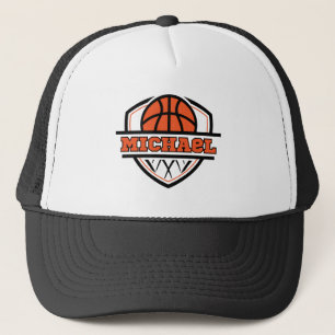 Cooler Orangenschwarzer Basketball Truckerkappe