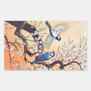 Cooler orientalischer Japaner Yoshida-Vogelbaum Rechteckiger Aufkleber