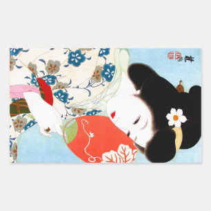 Cooler orientalischer japanischer Klassiker Rechteckiger Aufkleber
