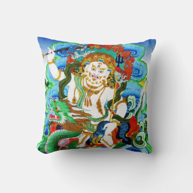 Cooler orientalischer Mandala Weißer Jambhala lebe Kissen (Vorderseite)