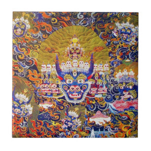 Cooler orientalischer Tangka Yamantaka Todesgott T Fliese