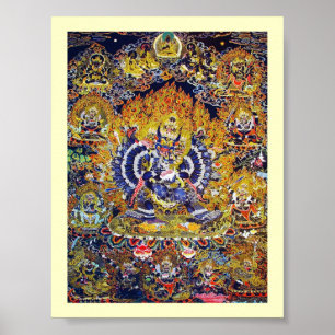 Cooler orientalischer Tangka Yamantaka Todesgottät Poster