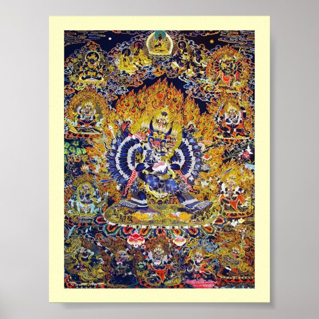 Cooler orientalischer Tangka Yamantaka Todesgottät Poster (Vorne)