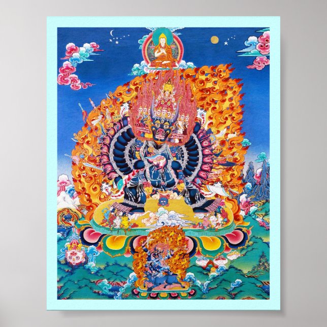 Cooler orientalischer Tangka Yamantaka Todesgottät Poster (Vorne)