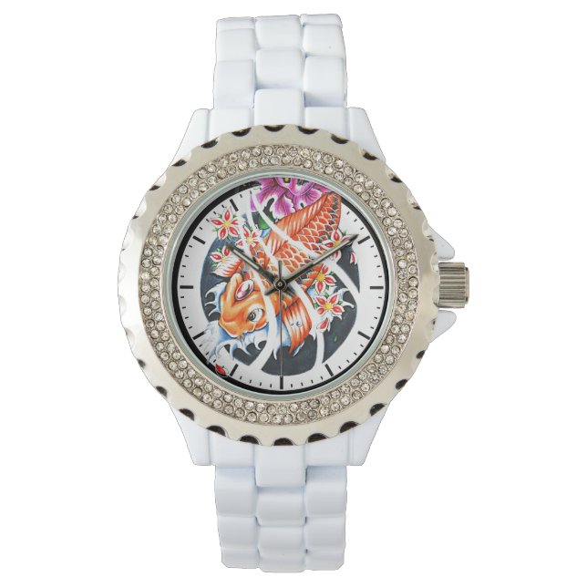 Cooler orientalischer Tätowierpinsel Armbanduhr (Vorderseite)