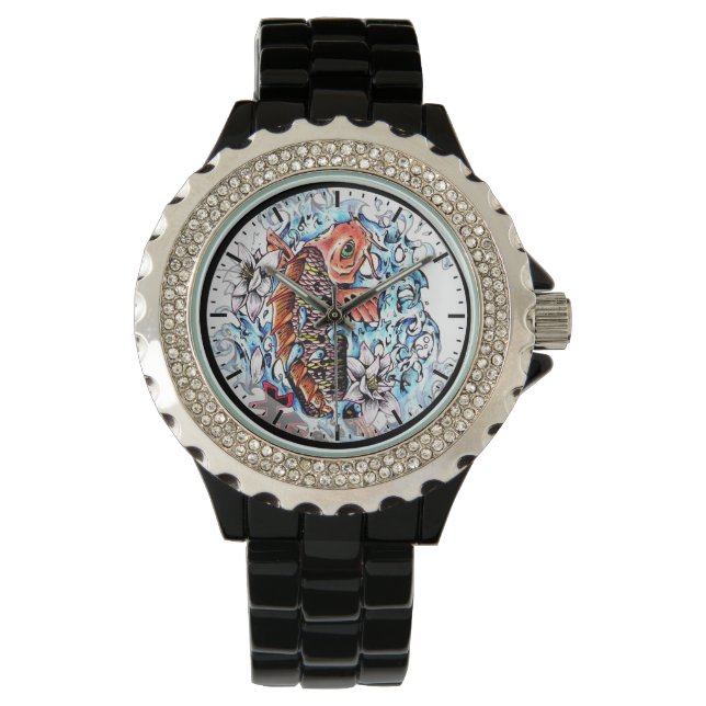Cooler orientalischer Tätowierpinsel Armbanduhr (Vorderseite)