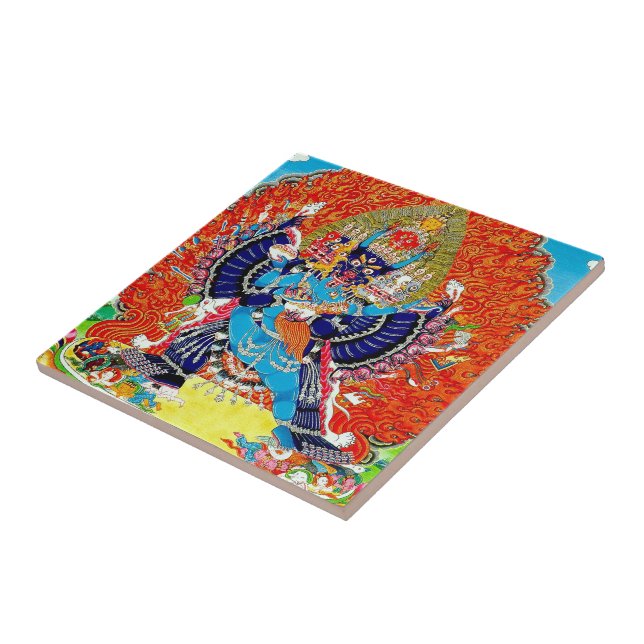 Cooler orientalischer Vajrabhaivara Yamantaka Tode Fliese (Seite)