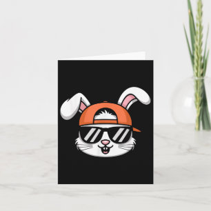 Cooler Osterhase mit Hutsonnenjungen Kinder Karte