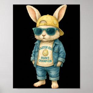 Cooler Osterhase mit Sonnenbrille für Jungen Teena Poster