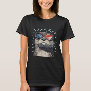 Cooler Otter mit kühnen Amerika-Schattierungen _1 T-Shirt