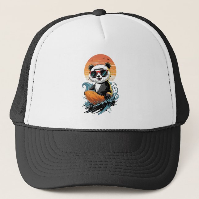 Cooler Panda-Bär Truckerkappe (Vorderseite)