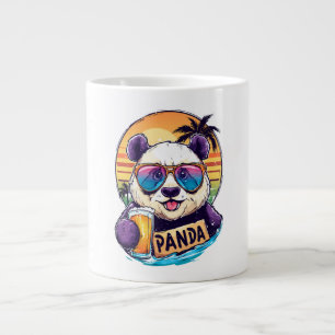 Cooler Panda: Retro Sommer & Bier Stimmung Jumbo-Tasse