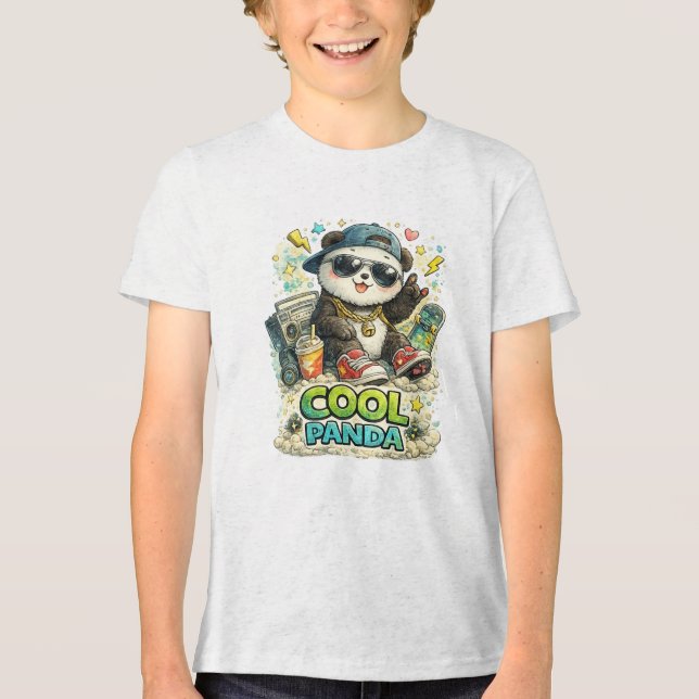 Cooler Panda Tri-Blend Shirt (Vorderseite)