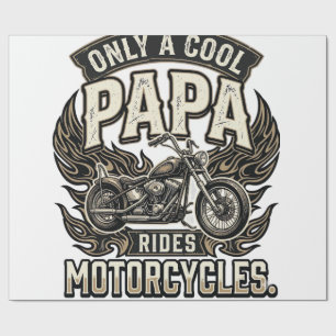 Cooler Papa Motorrad Vintage Biker Geschenkpapier