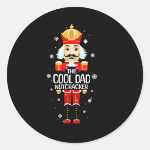 Cooler Papa Nussknacker Lustige Weihnachten Famili Runder Aufkleber