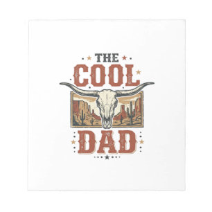 Cooler Papa Western Longhorn Schädel Vintage-Shirt Notizblock