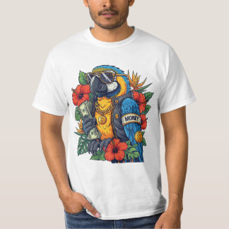 Cooler Papagei mit Cash – Tropical Rich Vibes T-Sh T-Shirt