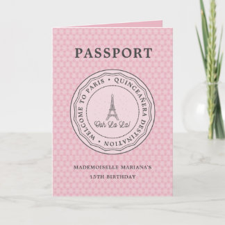 Cooler Paris-Pass mit Foto Quinceañera Einladung