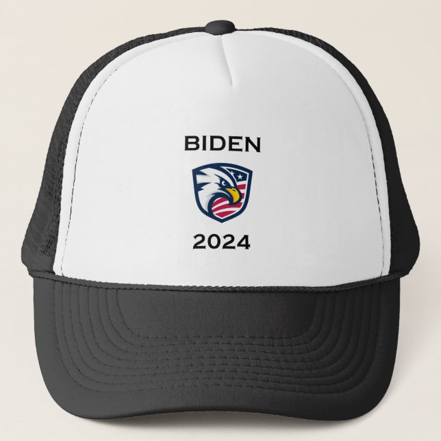 Cooler Patrioter Joe Biden 2024 Election Eagle Truckerkappe (Vorderseite)