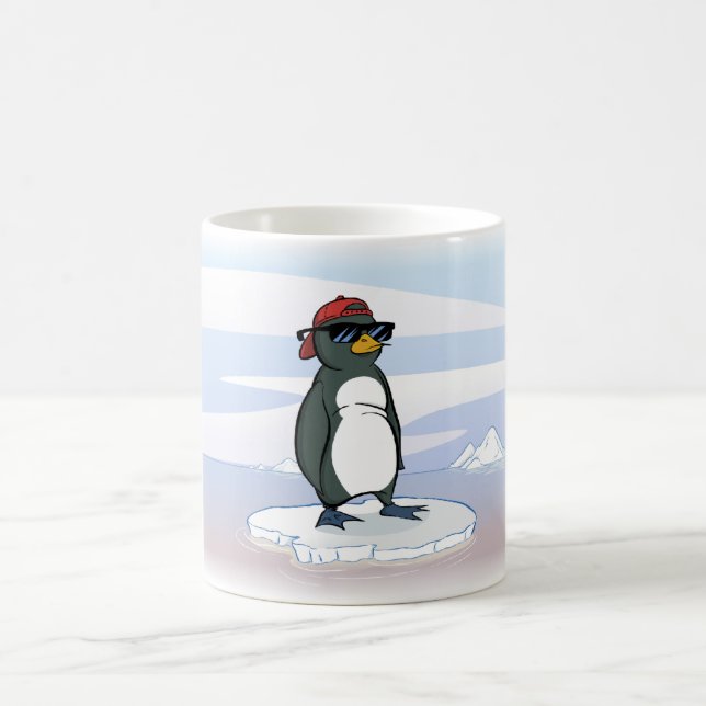 Cooler Penguin-tragende Sonnenbrillen Kaffeetasse (Mittel)