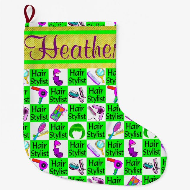 COOLER PERSONALISIERTER HAARSTYLIST CHRISTMAS-STRU GROßER WEIHNACHTSSTRUMPF (Vorderseite)
