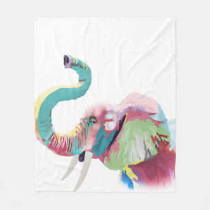 Cooler phantastischer, bunter, lebendiger Elefant Fleecedecke