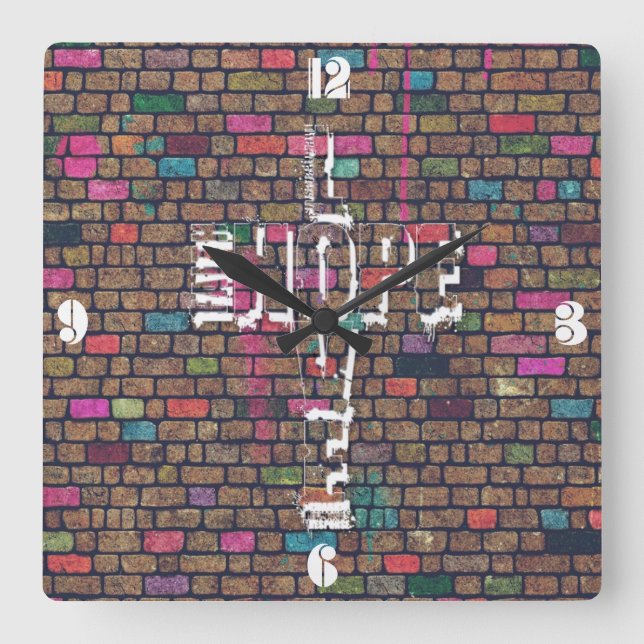 Cooler phantastischer Glaube Liebe Hoffnung Graffi Quadratische Wanduhr (Vorderseite)