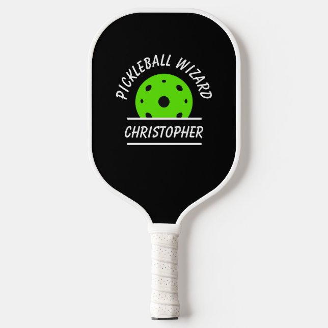 Cooler Pickleball-Assistent Name Ball Black Green  Pickleball Schläger (Vorderseite)