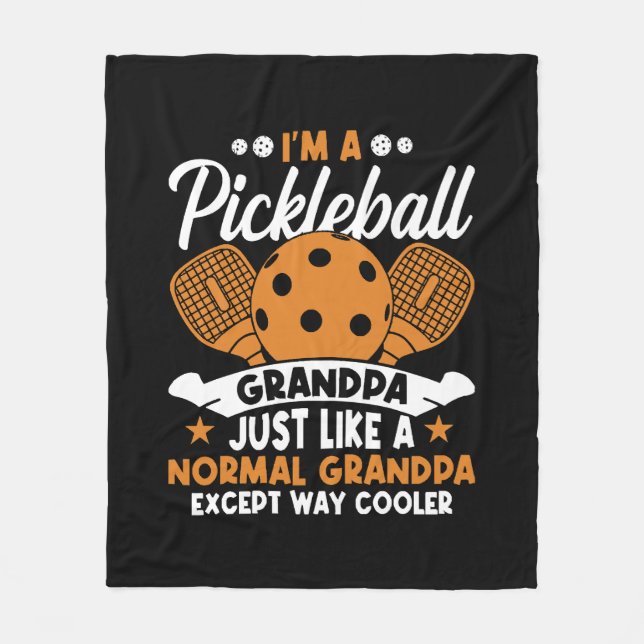 Cooler Pickleball-Großpapper Fleecedecke (Vorderseite)