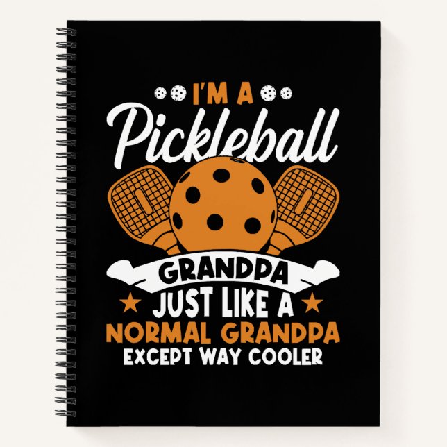 Cooler Pickleball-Großpapper Notizbuch (Vorderseite)