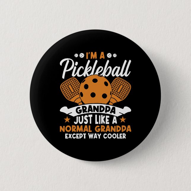 Cooler Pickleball-Opa-Spieler Button (Vorderseite)