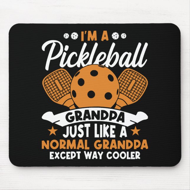 Cooler Pickleball-Opa-Spieler Mousepad (Vorne)