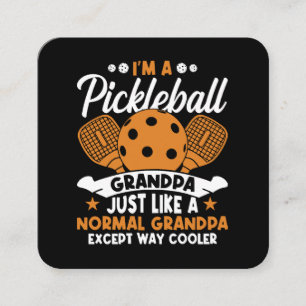 Cooler Pickleball-Opa-Spieler Quadratische Visitenkarte