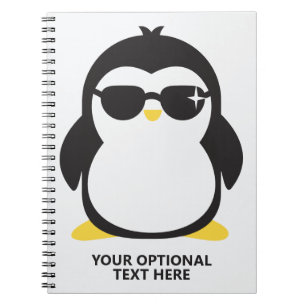 Cooler Pinguin mit benutzerdefiniertem Text Notizblock