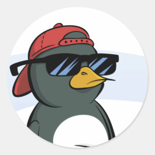 Cooler Pinguin mit Sonnenbrille Runder Aufkleber