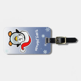 Cooler Pinguin mit Weihnachtsmannmütze Gepäckanhänger