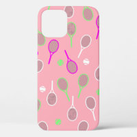 Cooler Pink Retro Racquets Pattern Tennisspieler