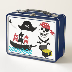 Cooler Piraten-Schädel Metall Lunch Box
