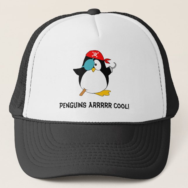 Cooler PiratPenguin Truckerkappe (Vorderseite)