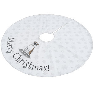 Cooler Pit Bull mit Sonnenbrille (lt brindle white Fleece Weihnachtsbaumdecke