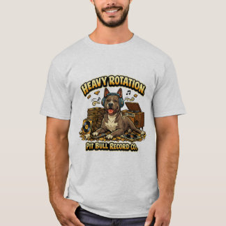 Cooler Pitbull Vinyl-Schallplatten Retro-Vibe T-Shirt