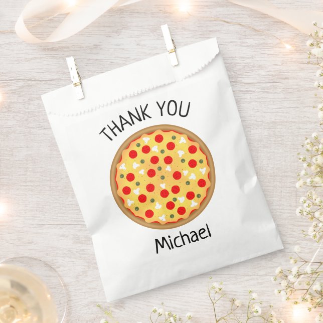 Cooler Pizza-Party Kindergeburtstag Geschenktütchen (Ausgeschnitten)