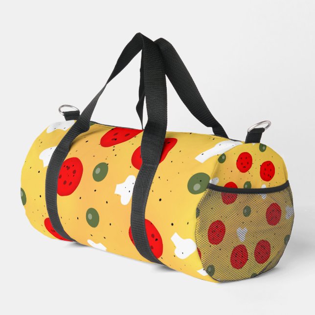 Cooler Pizzapepperoni-Pilz Duffle Bag (Rechte Ecke)