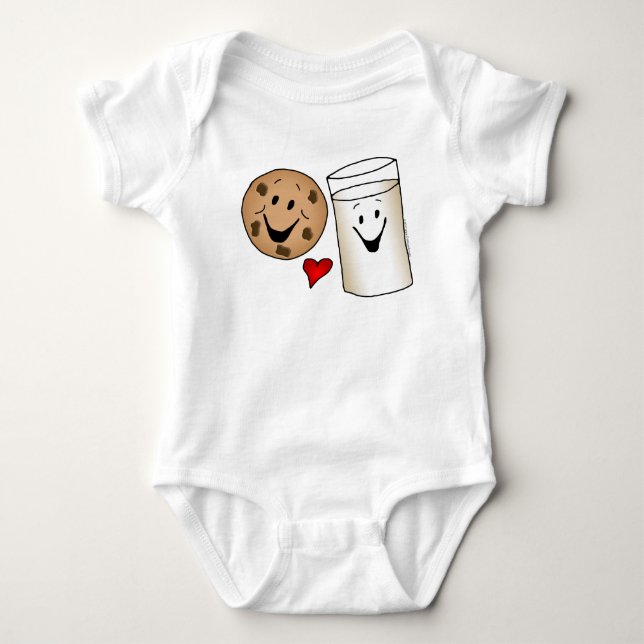 Cooler Plätzchen-und Milch-Freund-Cartoon Baby Strampler (Vorderseite)