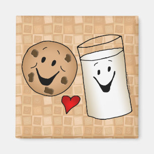 Cooler Plätzchen-und Milch-Freund-Cartoon Magnet