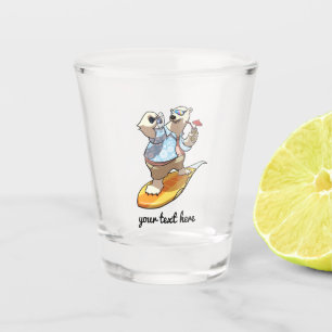 Cooler Polar-Bär mit Cocktail-Cartoon Schnapsglas