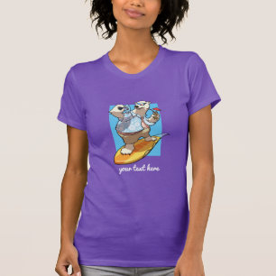 Cooler Polar-Bär mit Cocktail-Cartoon T-Shirt